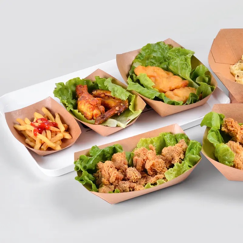 Practical serving trays for snacks, fast food, and shared meals.