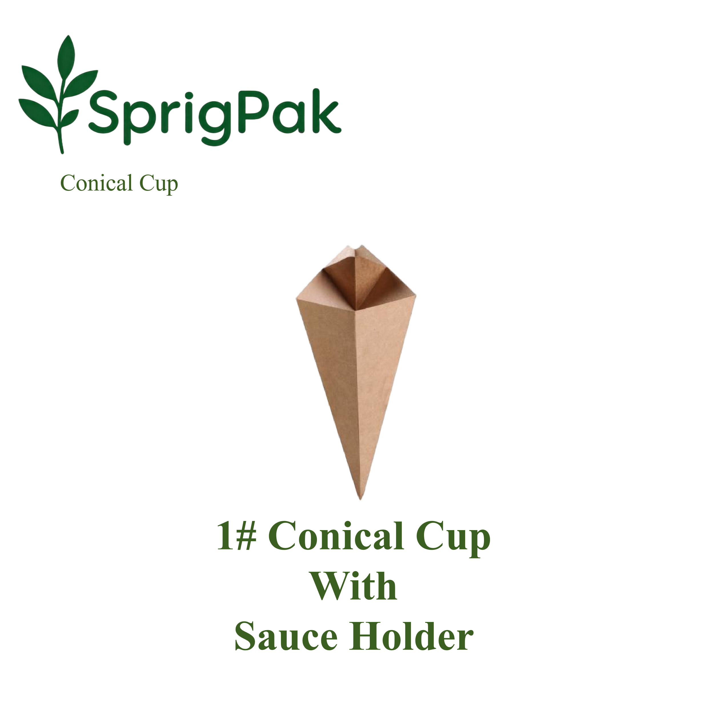 1# Conical Cup With Sauce Holder
