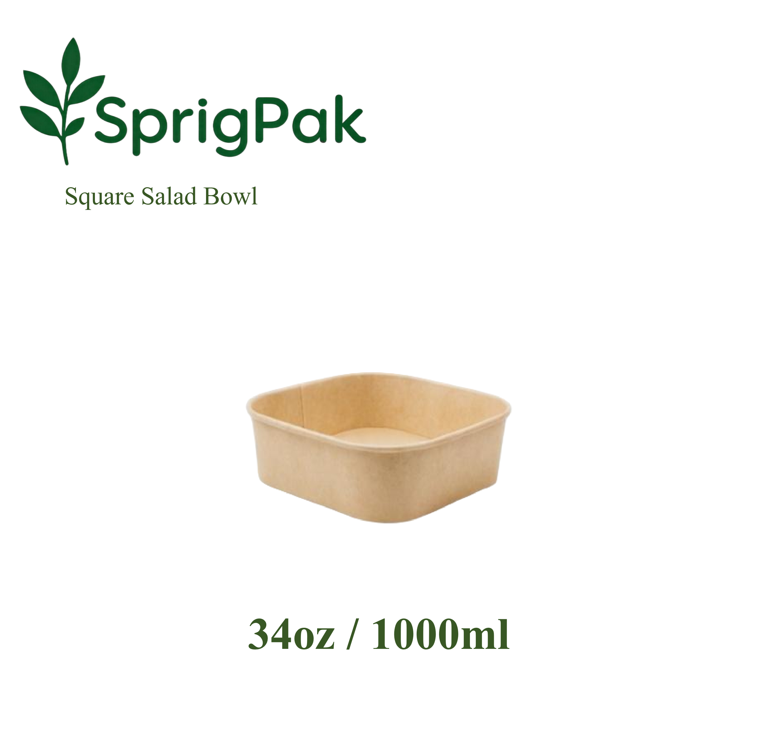 1000ml Square Salad Bowl
