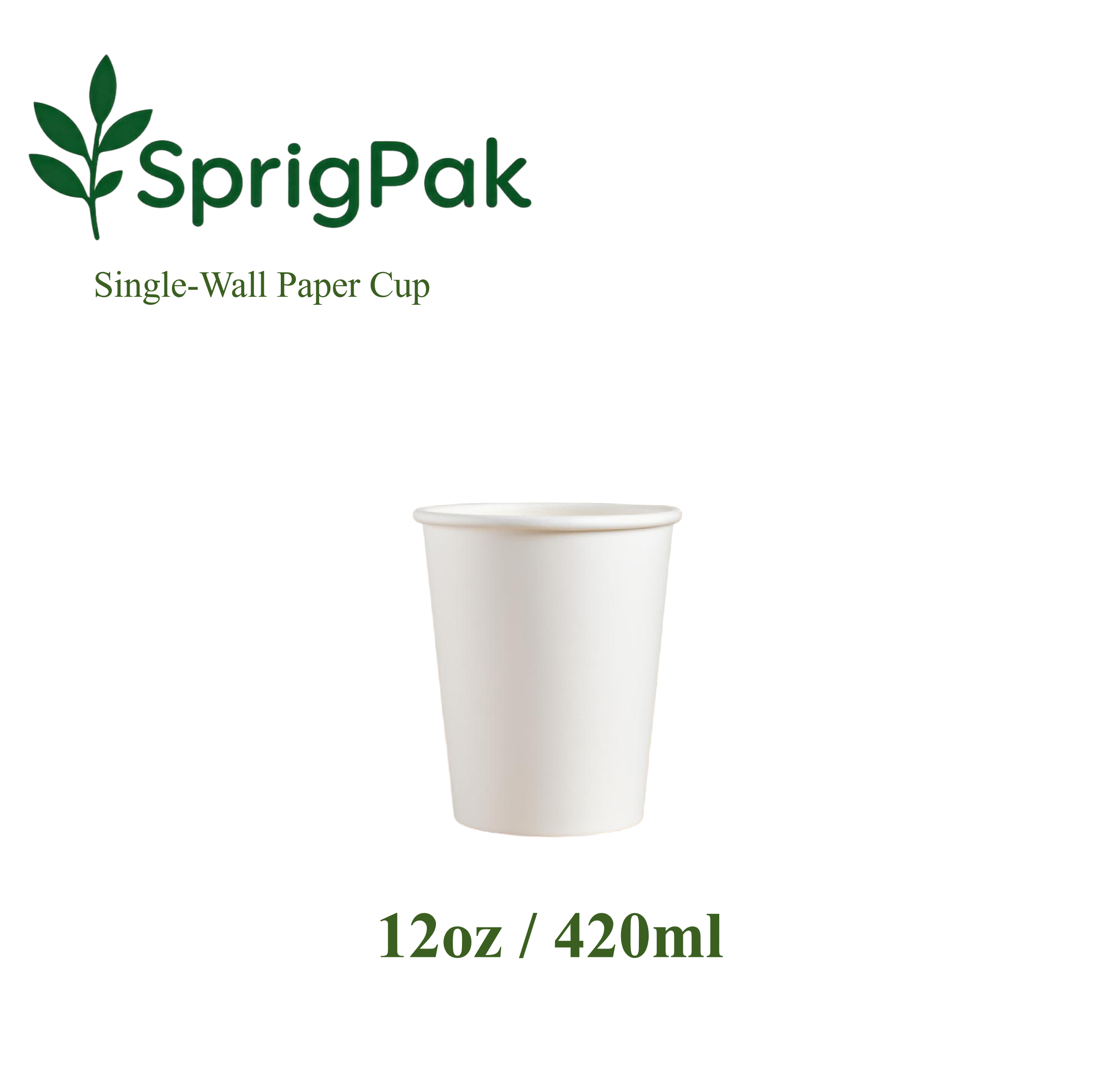 12oz Single Wall Paper Cup