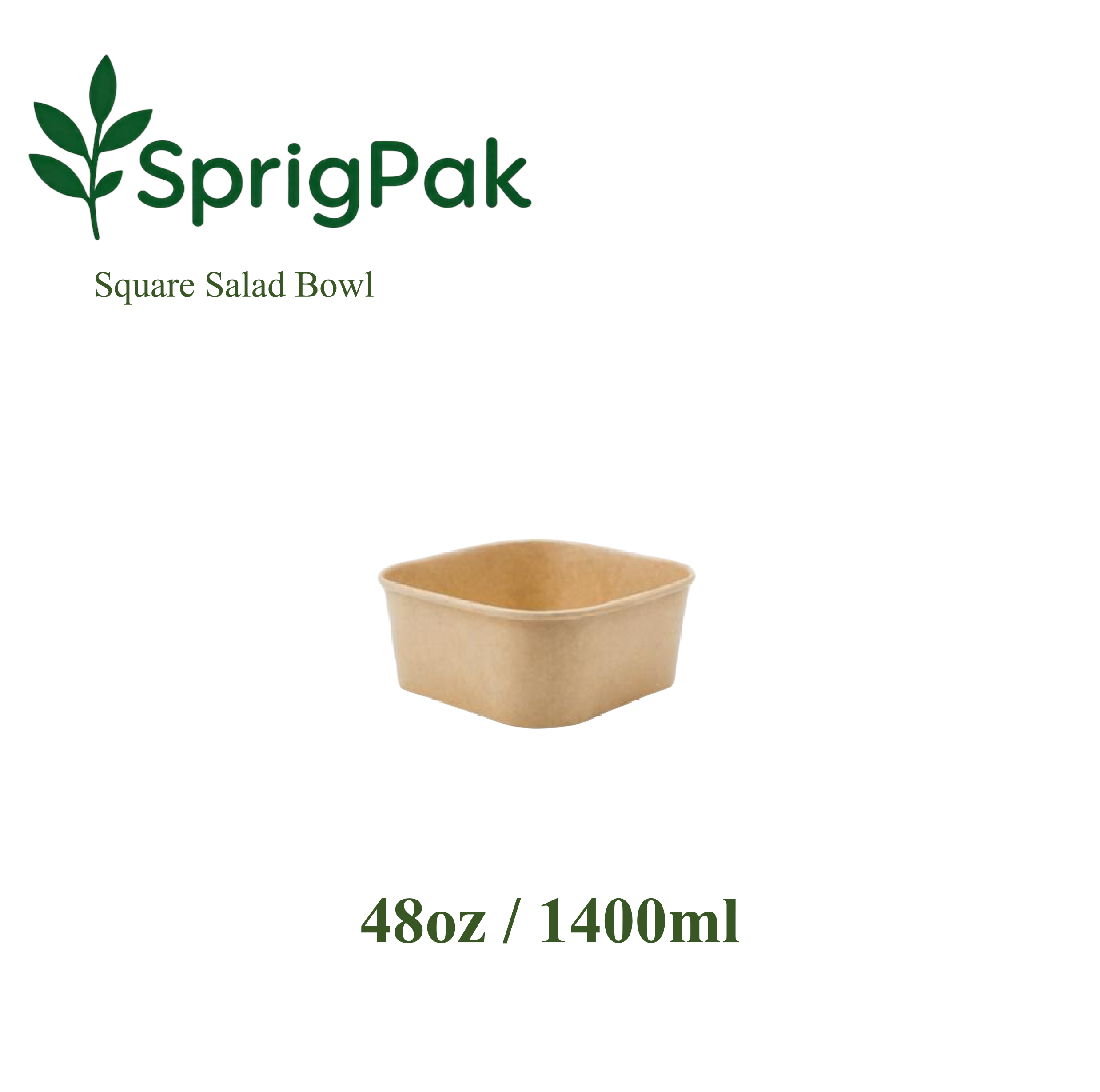 1400ml Square Salad Bowl