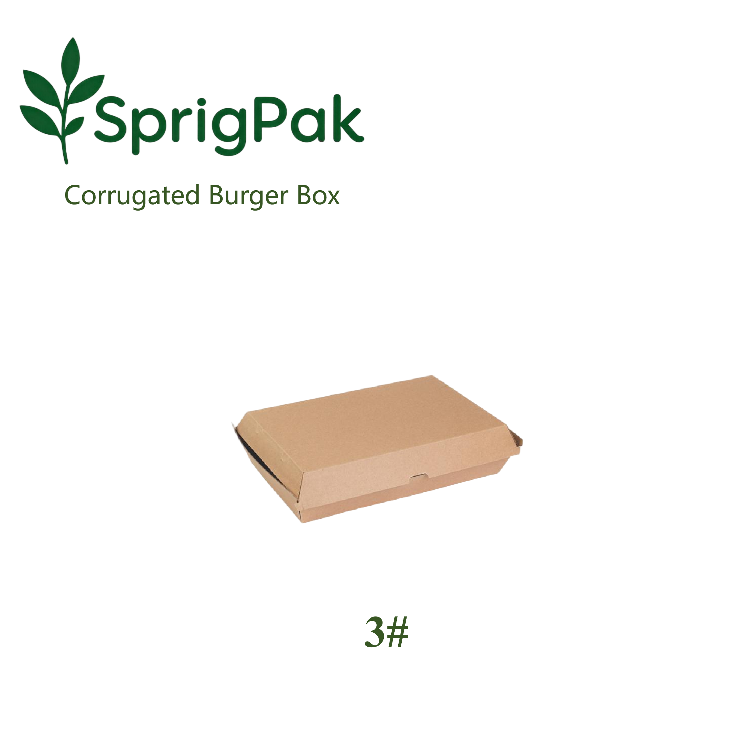 3# Corrugated Burger Box