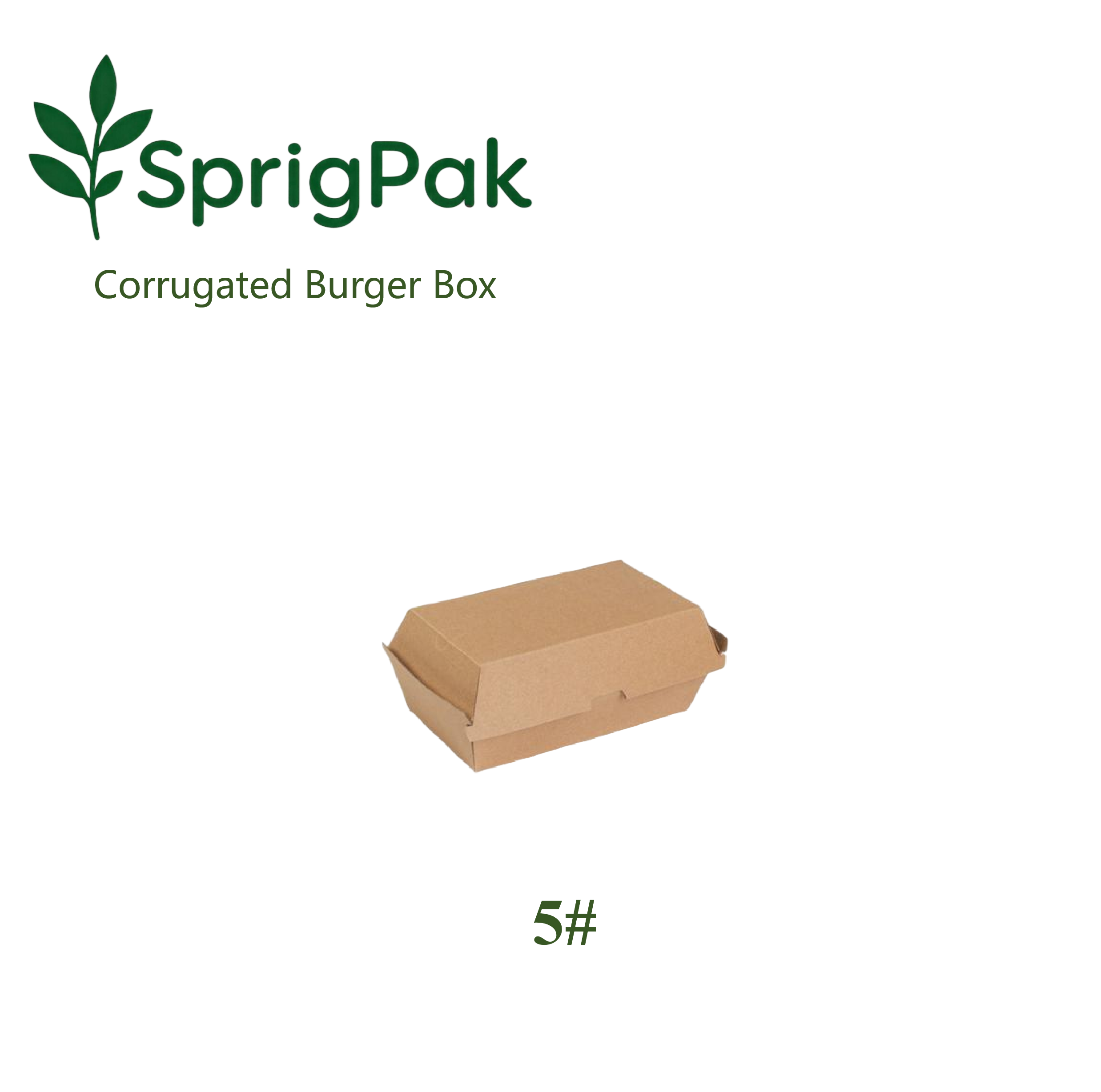 5# Corrugated Burger Box