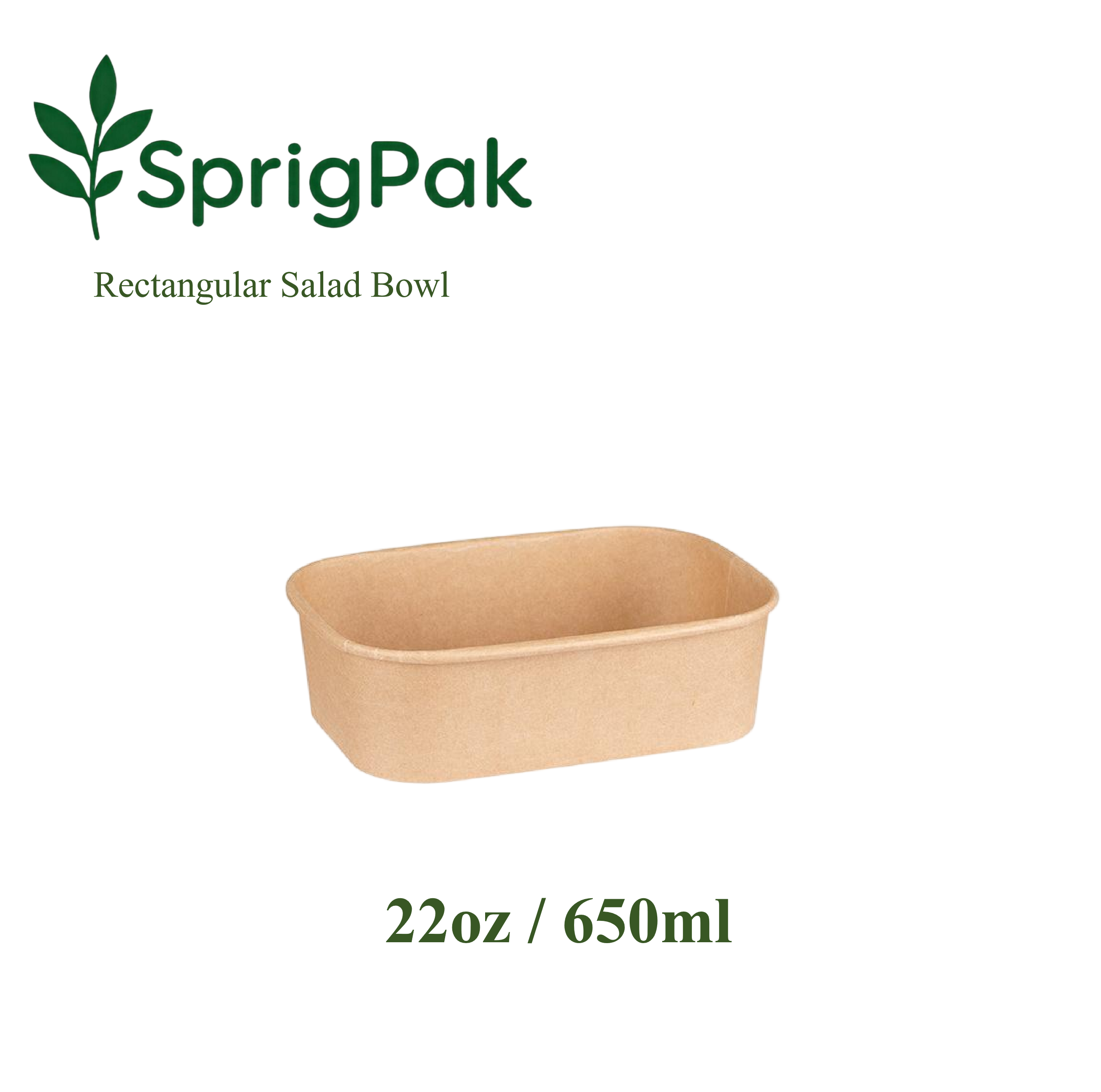 650ml Rectangular Salad Bowl