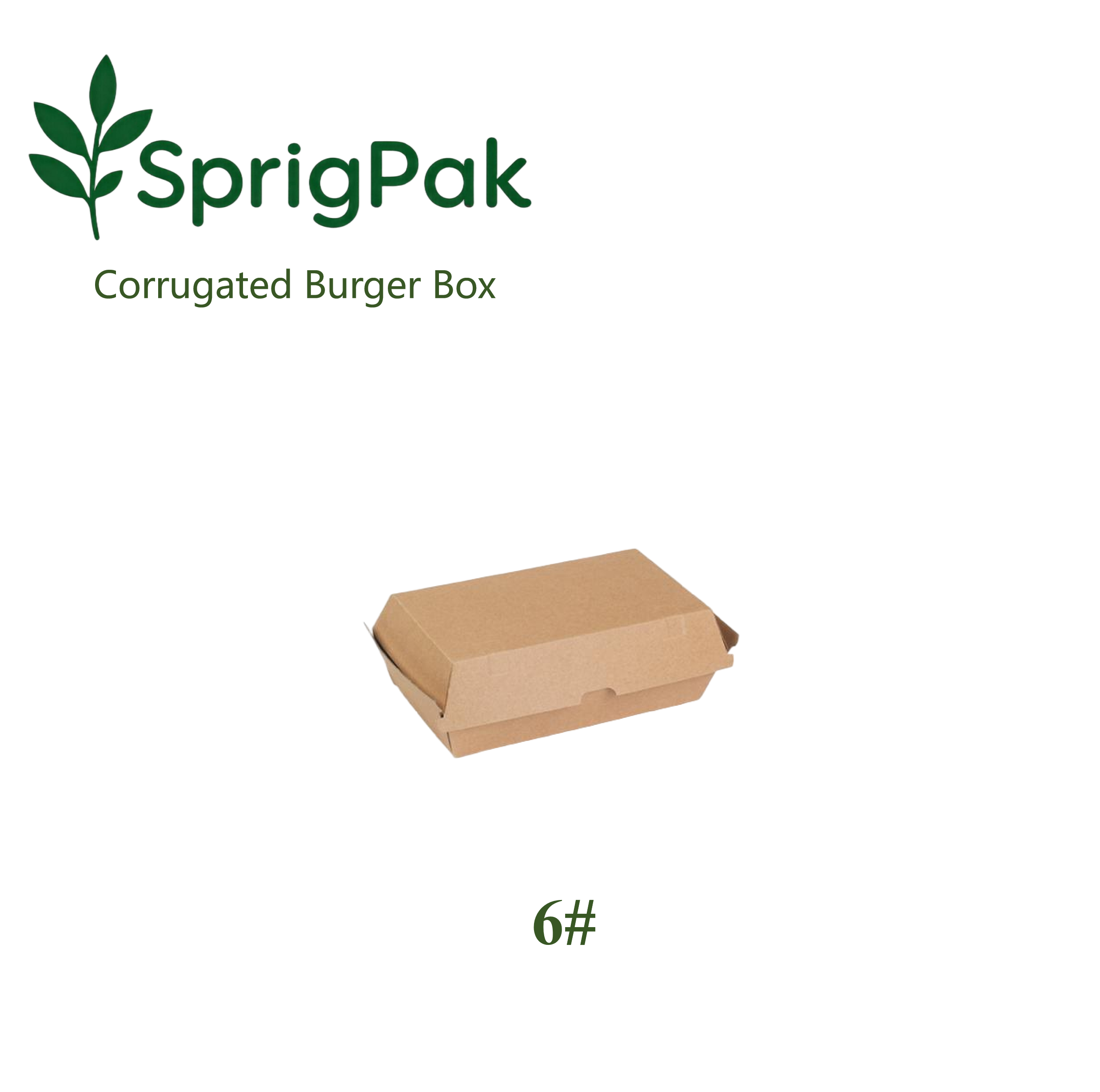 6# Corrugated Burger Box