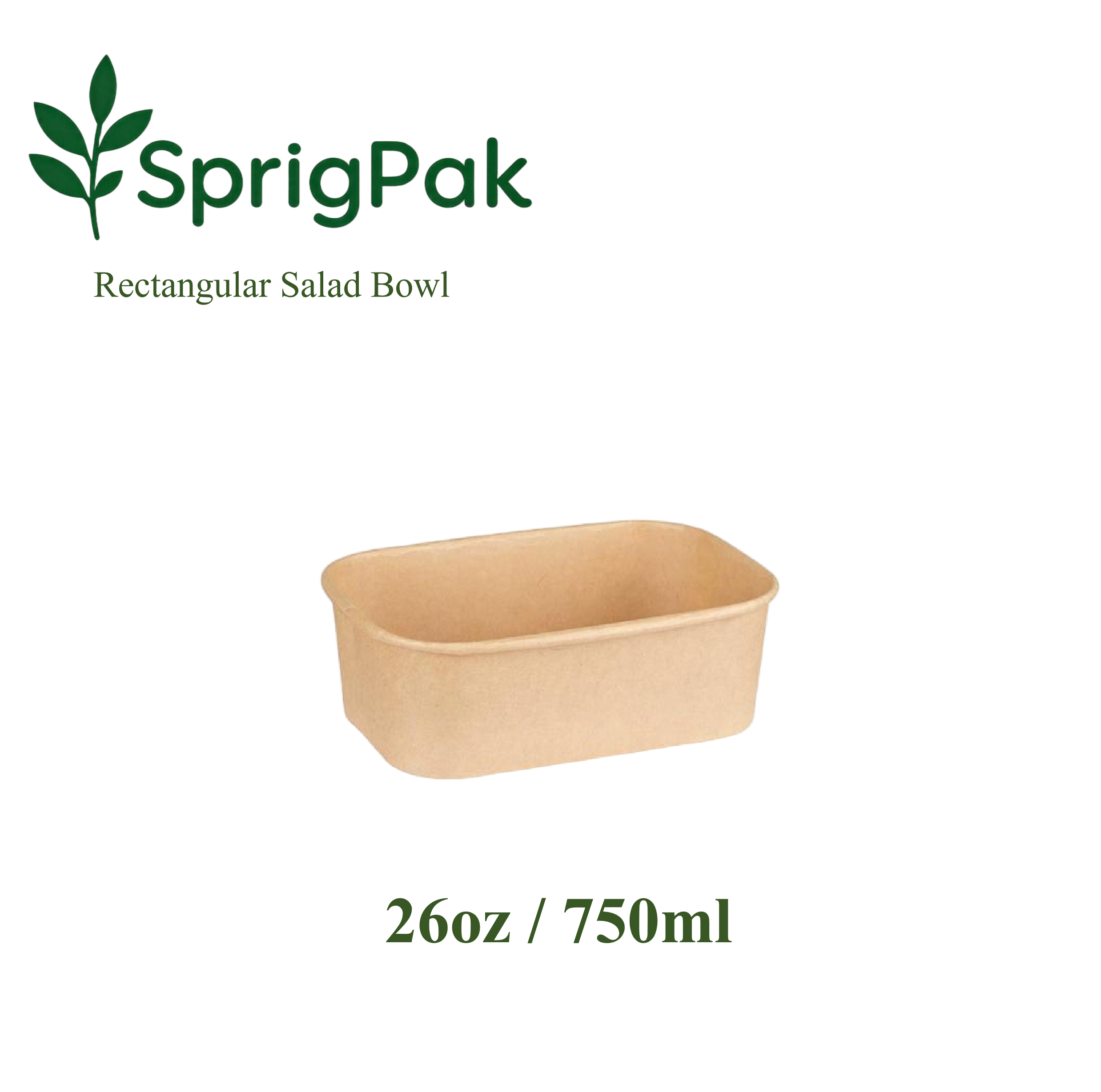 750ml Rectangular Salad Bowl