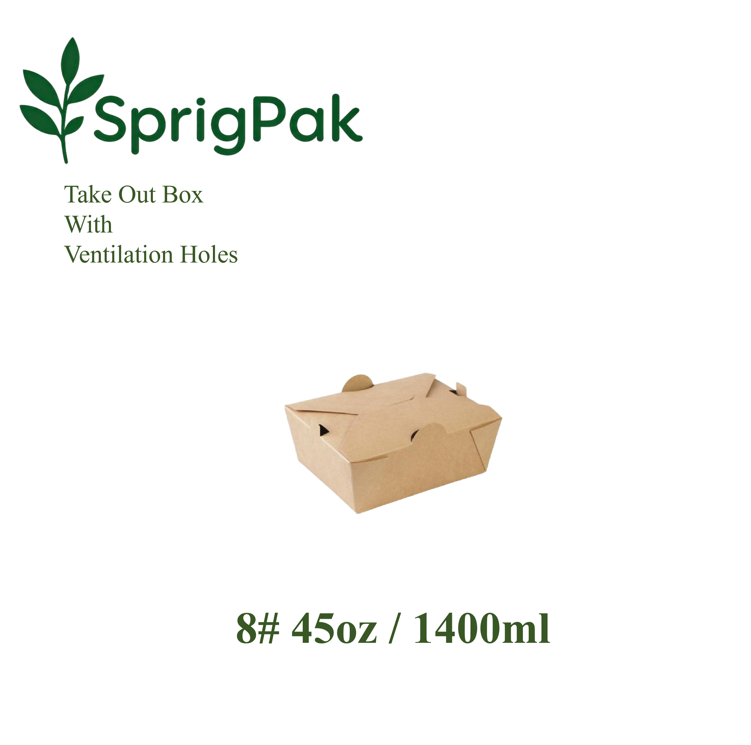 8# Take Out Box With Holes