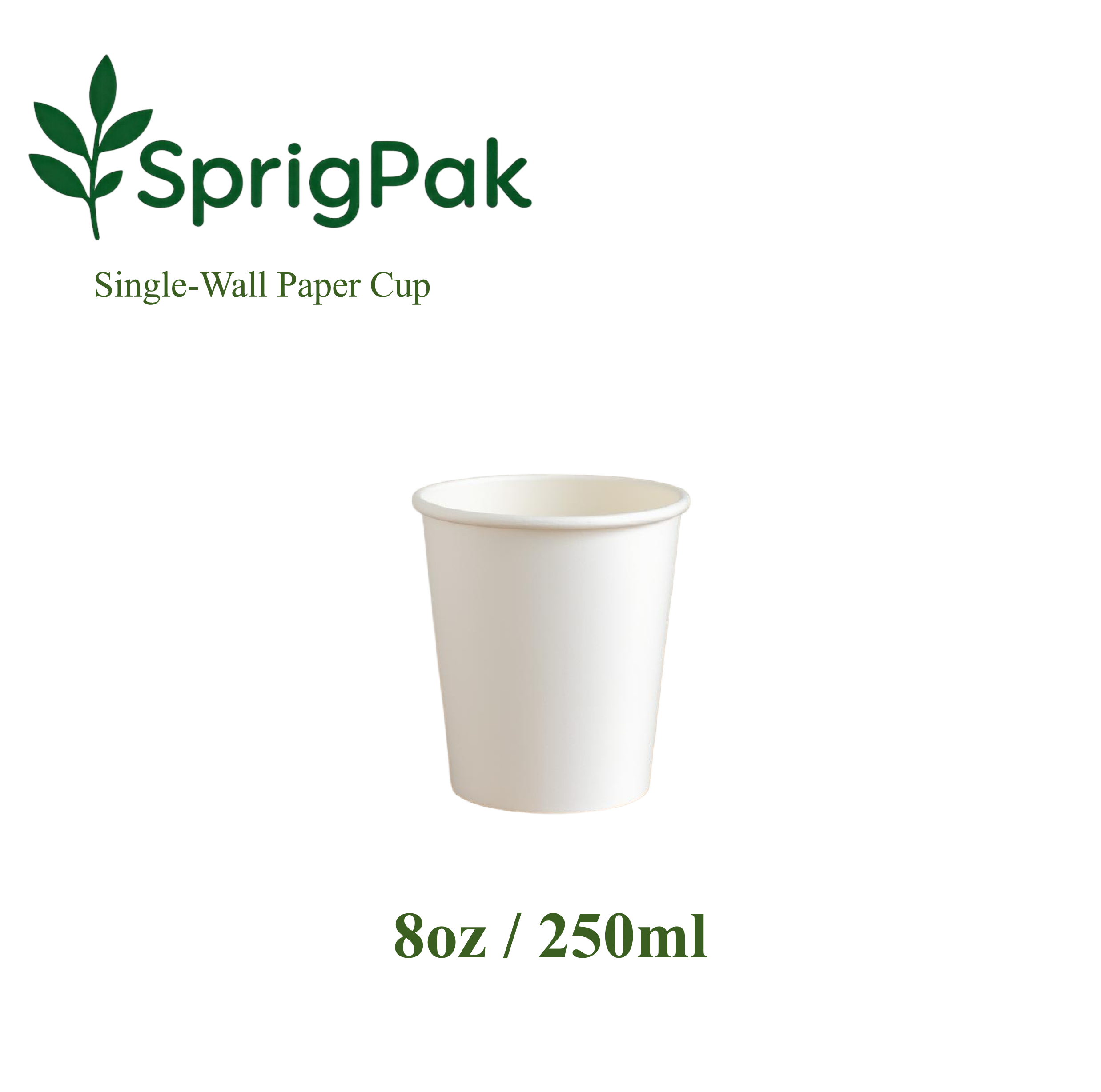 8oz Single Wall Paper Cup