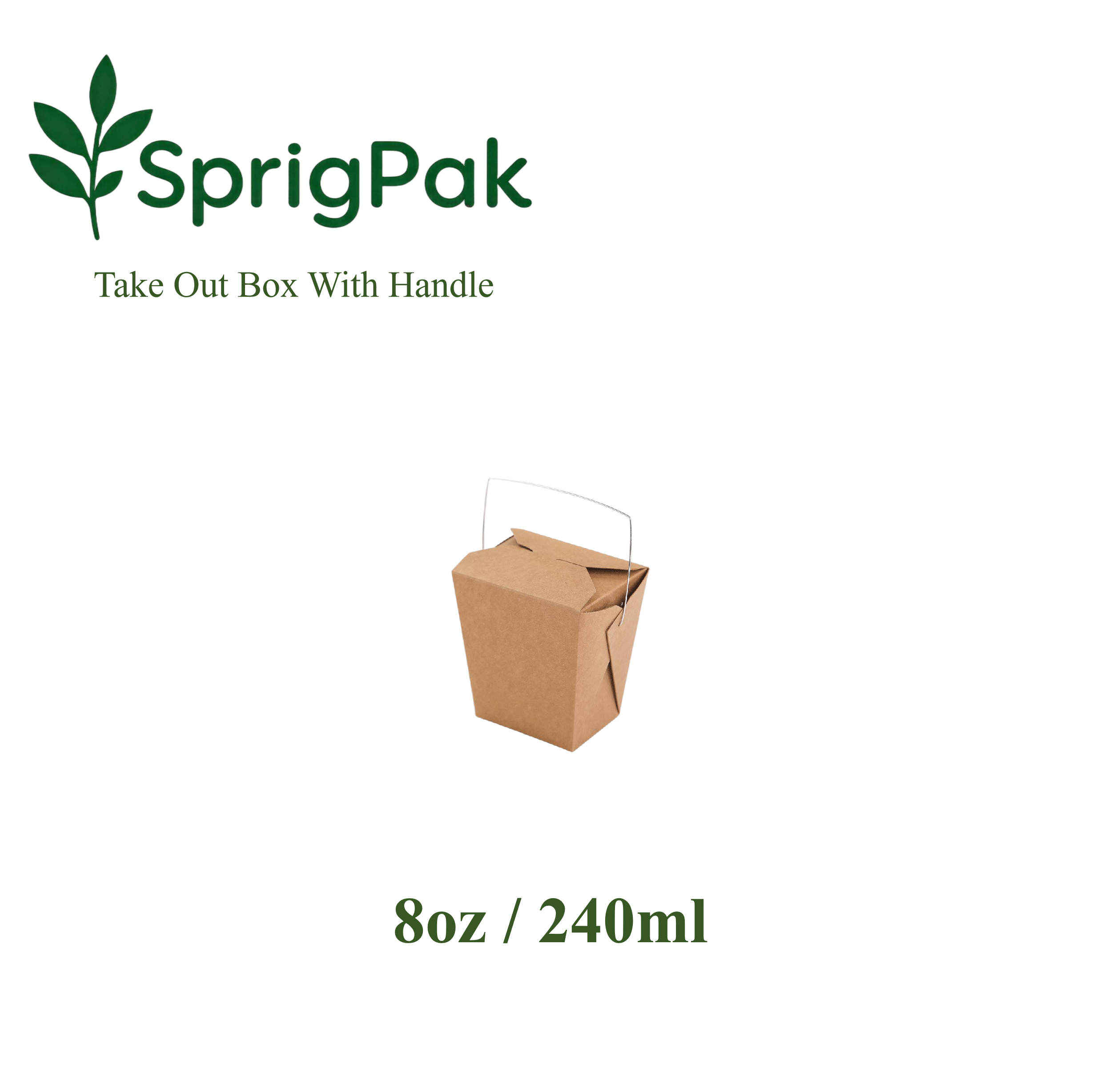 8oz Take Out Box with Handle