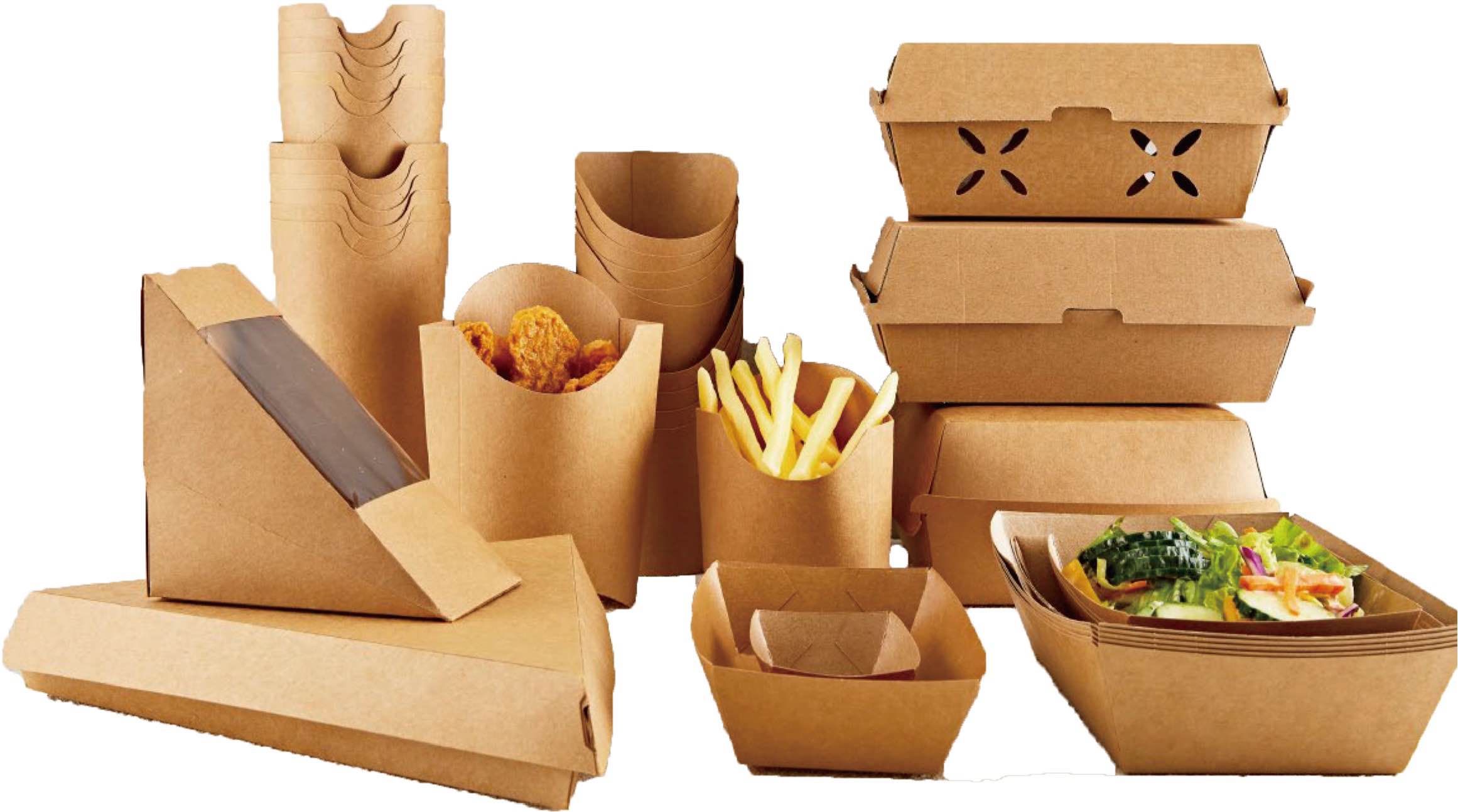 Purpose-built packaging for burgers, popcorn, and specialty foods.